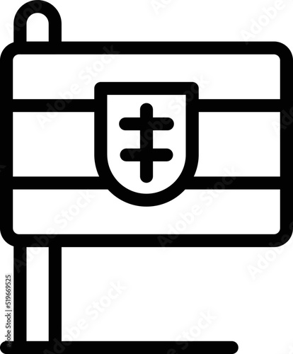 Croatia flag icon outline vector. Skyline town. Building political