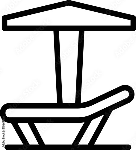 Beach chair icon outline vector. Sea landmark. Map croatia