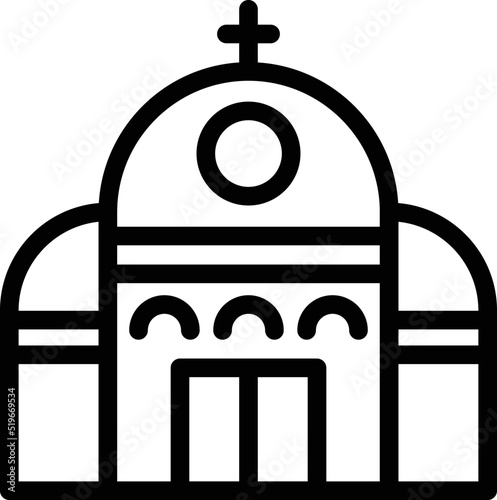 Church icon outline vector. Sea landmark. Zagreb building