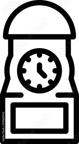 City clock icon outline vector. Zagreb map. Tourism balkan