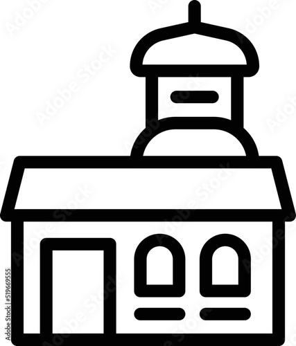 Croatia church icon outline vector. City travel. Zagreb map