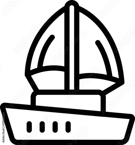 Croatia sea ship icon outline vector. City skyline. Travel nature