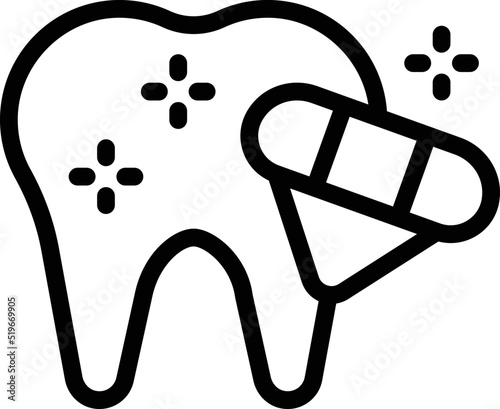 Clean tooth icon outline vector. Diamond healthy. Care magic