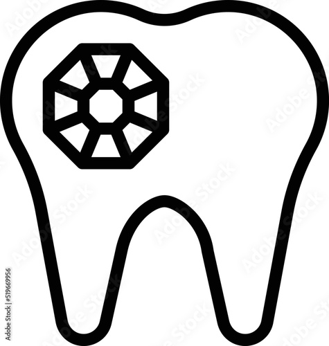 Tooth gemstone icon outline vector. Gem diamond. Company silver