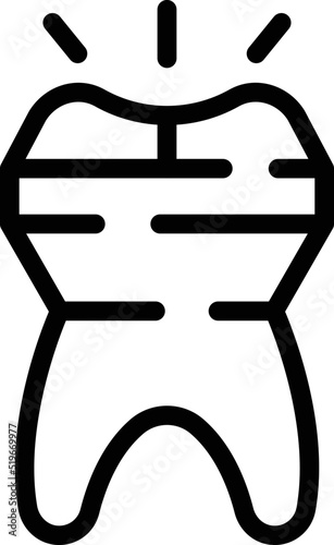 Shiny tooth icon outline vector. Magic gem. Company silver