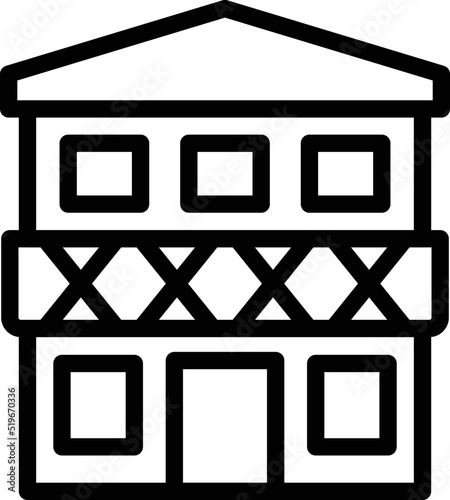 Bavaria house icon outline vector. Bavarian building. Festival city