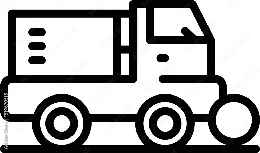 Side street sweeper icon outline vector. Road truck. Cleaner machine Side street sweeper icon outline vector. Road truck. Cleaner machine