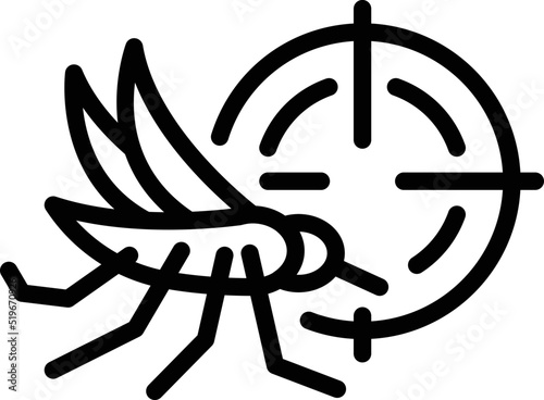Mosquito target icon outline vector. Malaria control. Pest electric