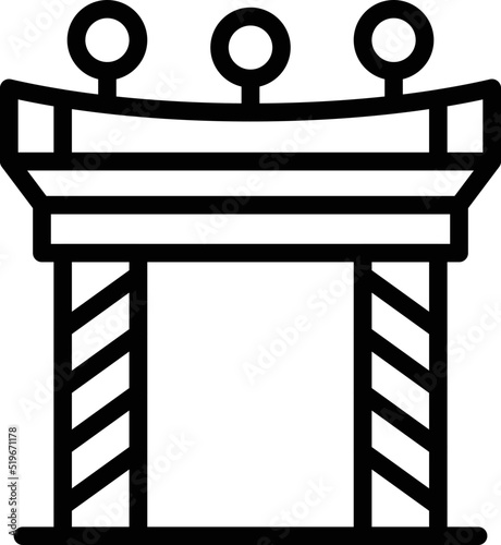 Kathmandu arch icon outline vector. Asia flag. Culture landmark