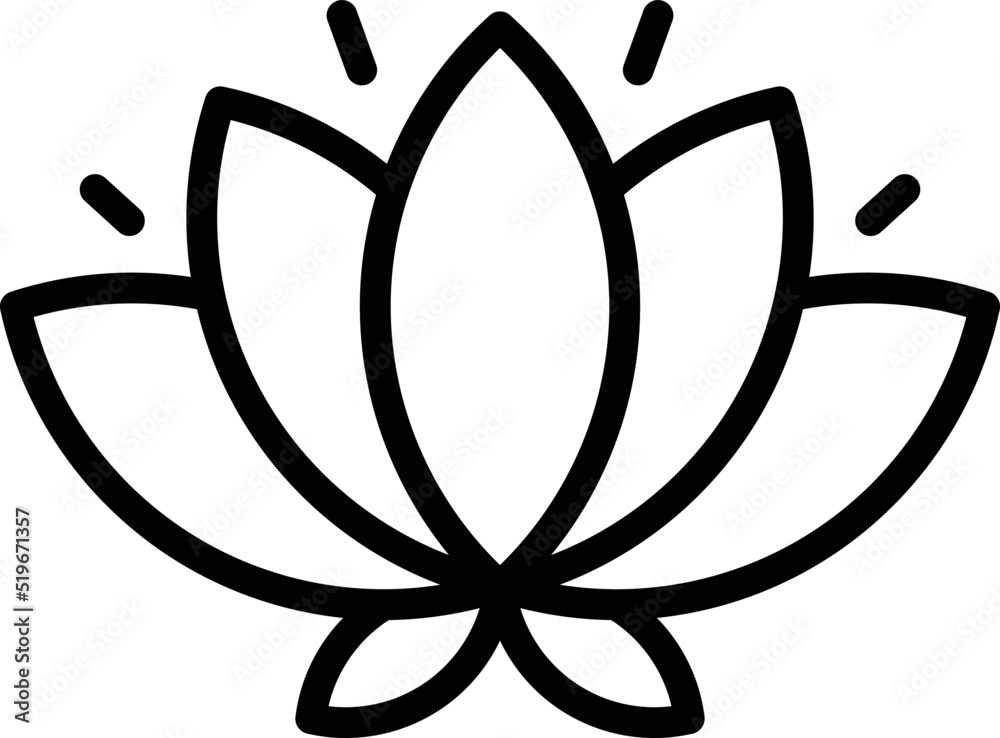 Lotus flower icon outline vector. Indian culture. Travel sky Lotus flower icon outline vector. Indian culture. Travel sky