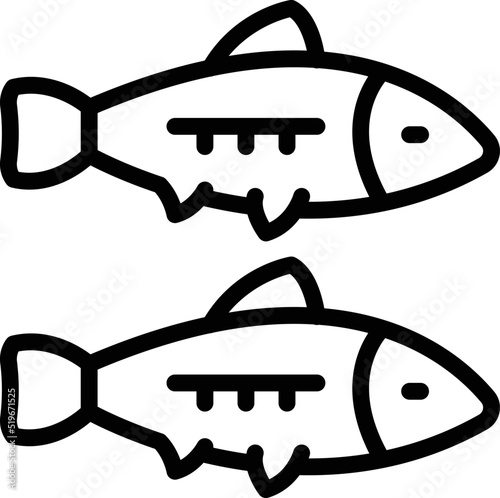 Sardine fish icon outline vector. Oil food. Ocean can photo