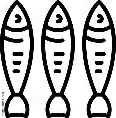 Ocean herring icon outline vector. Fish food. Can box