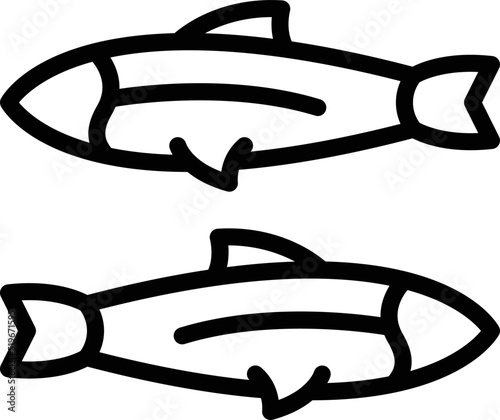 Sea herring icon outline vector. Oil food. Hand box