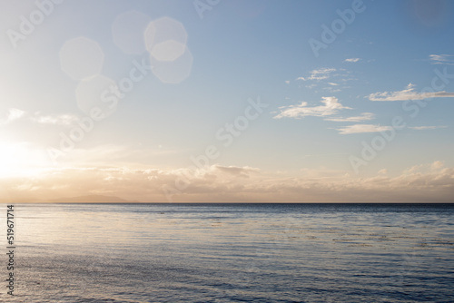 seascape with clouds and bokeh
