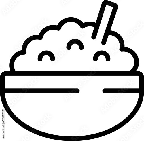 Rice bowl icon outline vector. Asian sushi. Food japan