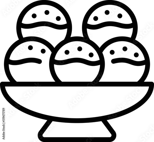 Meat balls icon outline vector. Menu cuisine. Restaurant rice