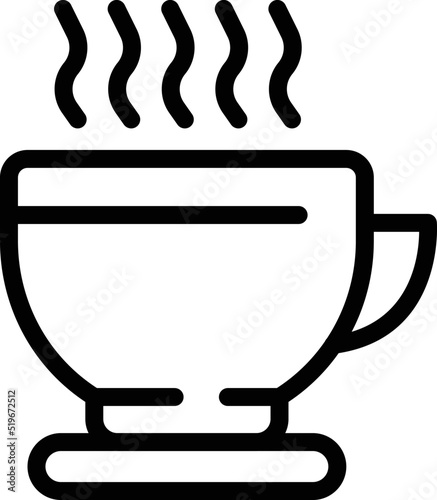 Hot coffee cup icon outline vector. Hostel room. Modern hotel