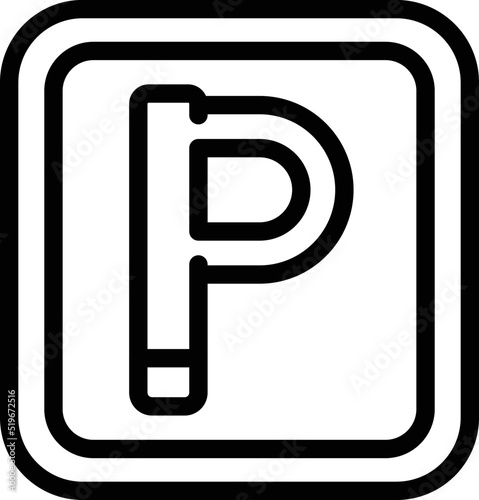 Parking icon outline vector. Hostel facility. Modern city
