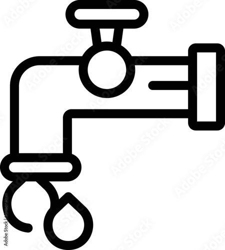Water tap icon outline vector. Hostel facility. Modern bed
