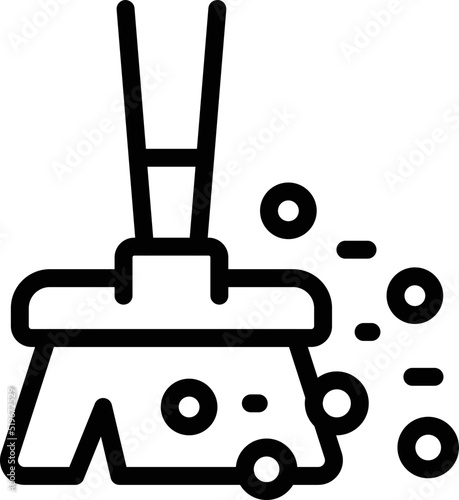 Cleaning broom icon outline vector. Hostel facility. City manage