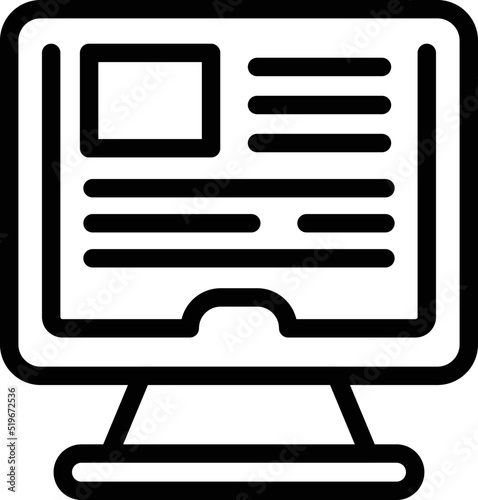 Online monitor icon outline vector. Room gym. Hotel facility