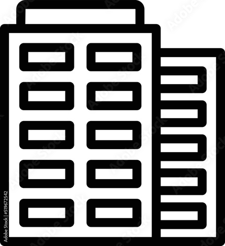 City building icon outline vector. Hotel facility. Modern accommodation