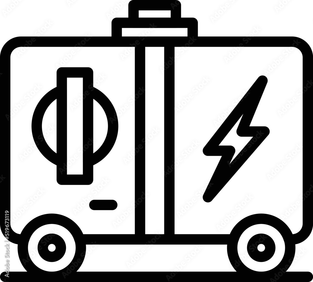 Gas generator icon outline vector. Power engine. Portable machine Gas generator icon outline vector. Power engine. Portable machine