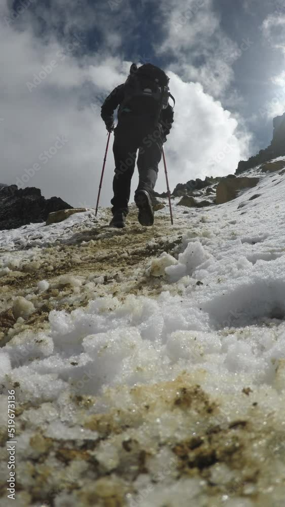 Traveler Man hiking with backpack Travel Lifestyle Traveler Man hiking with backpack Travel Lifestyle