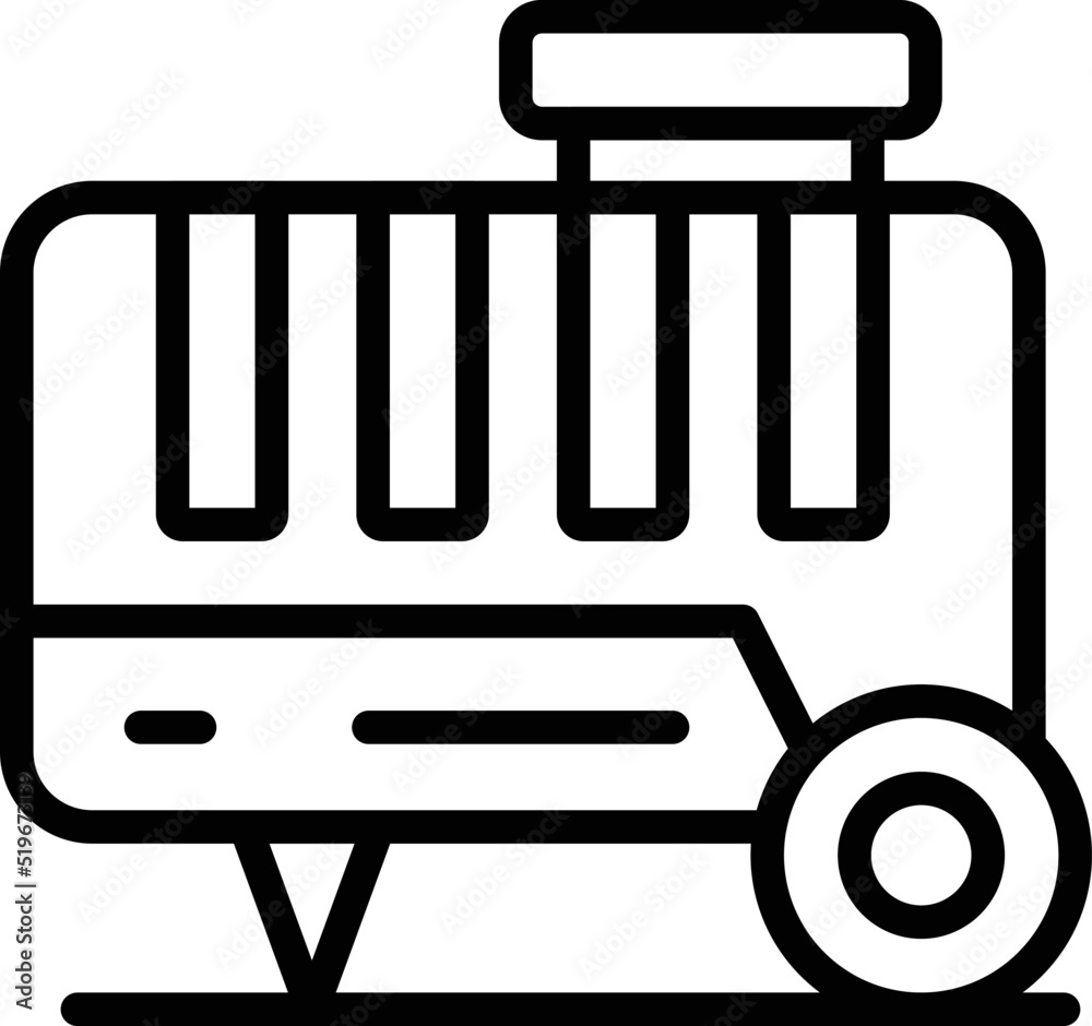 Generator motor icon outline vector. Power engine. Gas machine Generator motor icon outline vector. Power engine. Gas machine