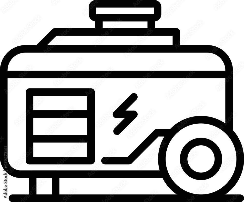 Backup generator icon outline vector. Electric energy. Mobile motor  Stock-Vektorgrafik | Adobe Stock