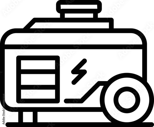 Backup generator icon outline vector. Electric energy. Mobile motor