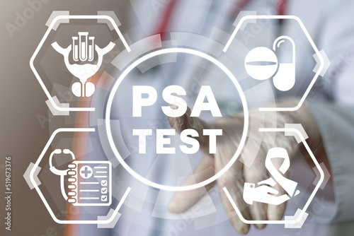 Medical concept of PSA test. PSA Prostate Specific Antigen. photo