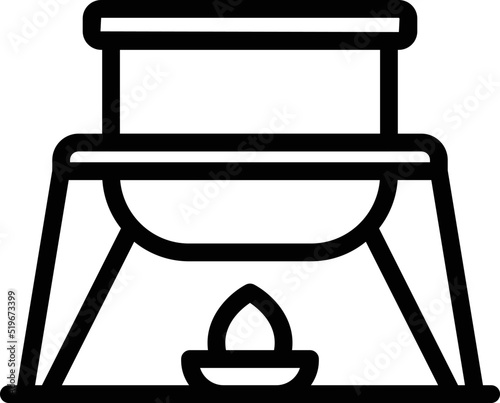 Fondue icon outline vector. Cheese dip. Food melted