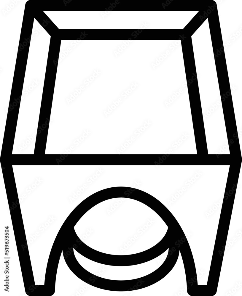 Fondue pot icon outline vector. Cheese dip. Food cooking