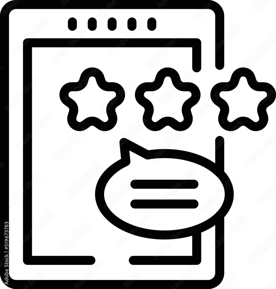 Tablet food review icon outline vector. Critic research. Quality certificate Tablet food review icon outline vector. Critic research. Quality certificate