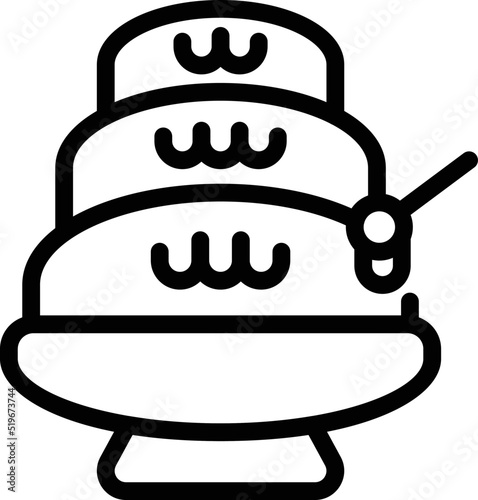 Chocolate fountain icon outline vector. Fondue food. Fruit dipped