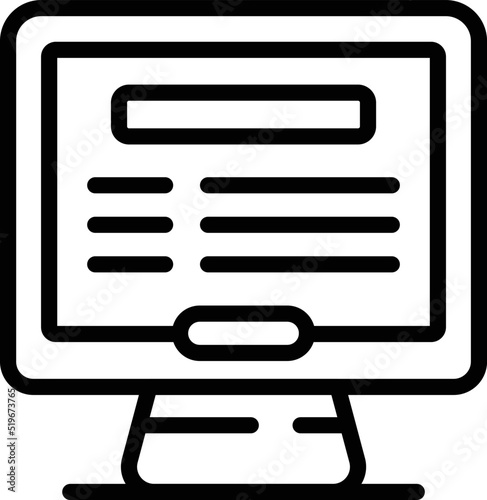 Online food critic icon outline vector. Safety inspection. Certificate quality