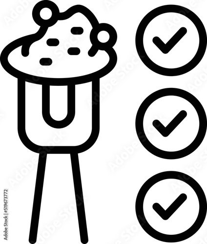 Food critic icon outline vector. Safety inspection. Certificate quality