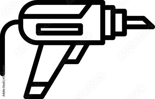 Electric drill icon outline vector. Home construction. Work tool