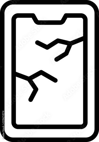Broken smartphone icon outline vector. Device control. Computer defect