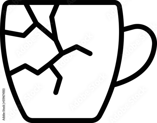 Broken mug icon outline vector. Safety control. Electronic return
