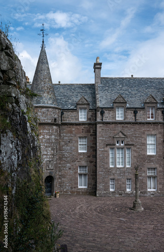 Exterior of Drummond Castle in Scotland