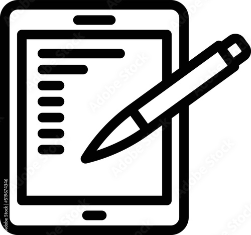 Draw pencil icon outline vector. Digital pen. Tablet stylus