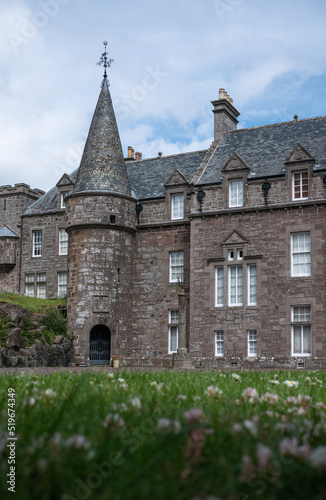 Exterior of Drummond Castle in Scotland