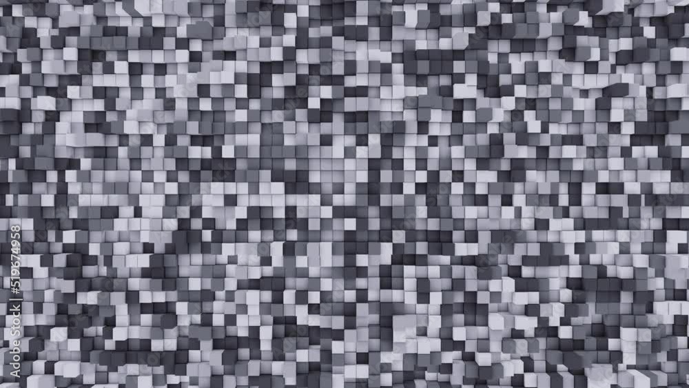 Abstract looping 3D animation of the moving urban or city camouflage colors cubic pattern rendered in UHD as motion background Abstract looping 3D animation of the moving urban or city camouflage colors cubic pattern rendered in UHD as motion background