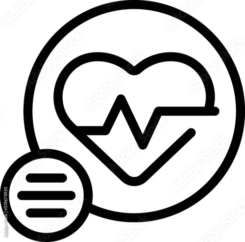 Heart rate app icon outline vector. Run program. Care info