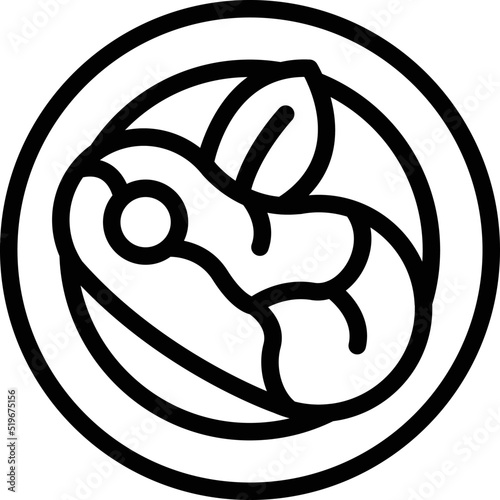 Steak meat icon outline vector. Paleo diet. Vegan food