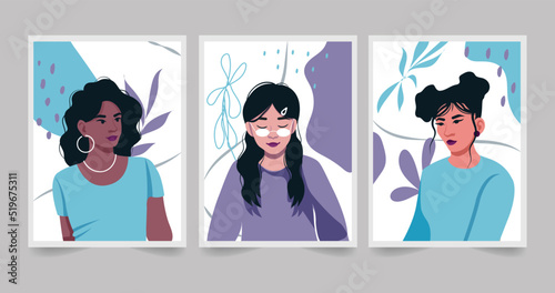 Set of portraits