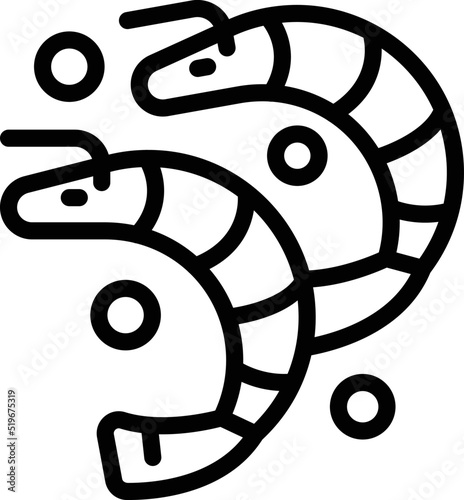 Shrimp sea food icon outline vector. Paleo diet. Keto badge