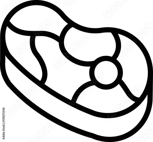 Raw meat icon outline vector. Paleo diet. Free food
